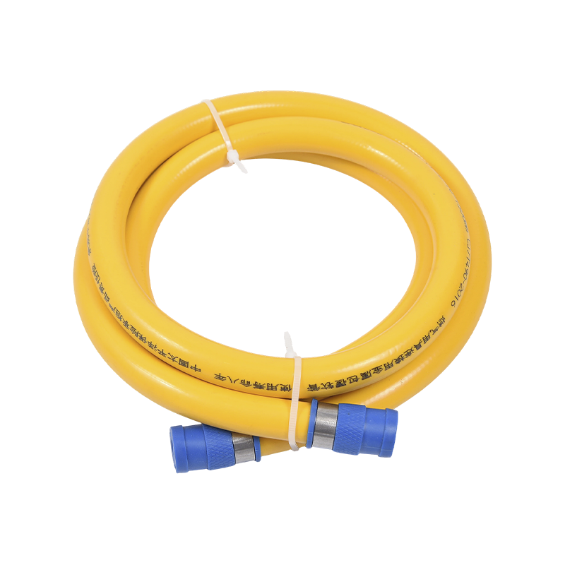 Mangueira de gás de PVC amarelo flexível de aço inoxidável Mangueira de gás de PVC amarelo flexível de aço inoxidável
