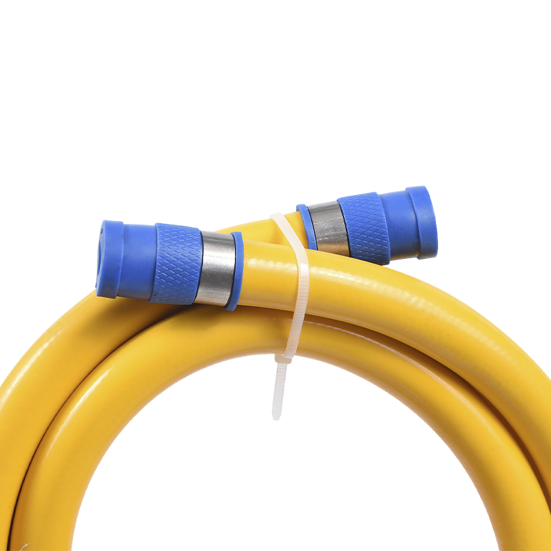 Mangueira de gás de PVC amarelo flexível de aço inoxidável